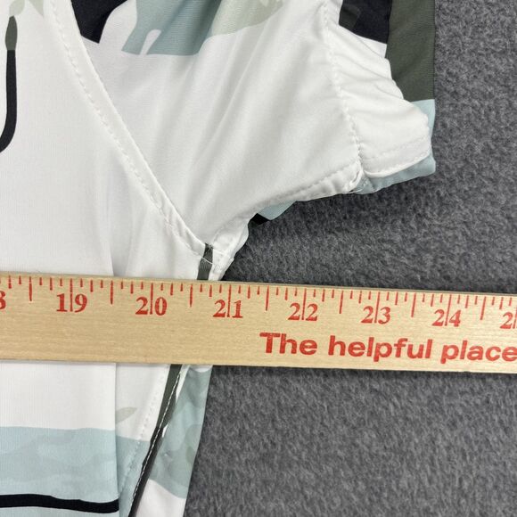 Porter & Ash Kinetic Stretch Shirt Mens Medium Short Sleeve Abstract White Green - Picture 11 of 16